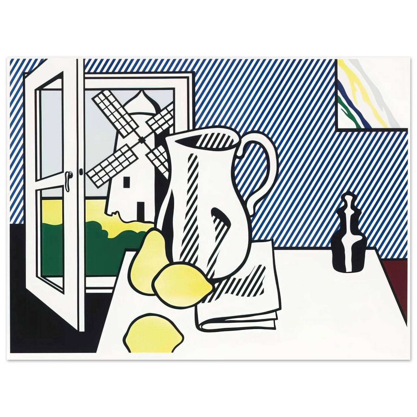 Roy Lichtenstein - STILL LIFE WITH WINDMILL 1974 Fine Art Poster - Default Title