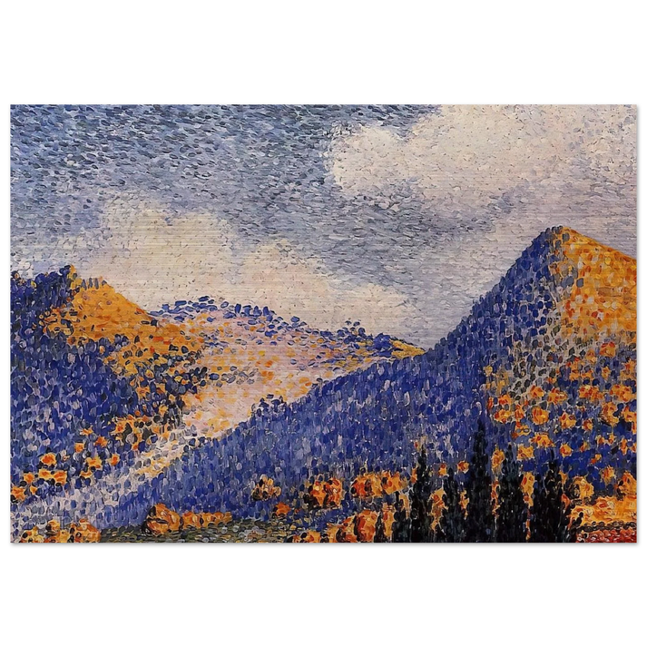 Landscape, the Little Maresque Mountains - Henri-Edmond Cross Brushed Aluminum Print - 70x100 cm / 28x40 inches | Henri-Edmond Cross Aluminum Print | Henri-Edmond Cross Prints