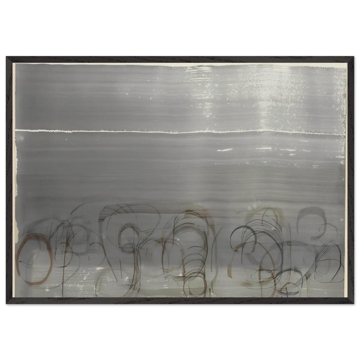 New River Watercolor Series IV No 6 - 1988 - John Cage 70x100 cm / 28x40 inches Framed Art Print – Black Wooden Frame