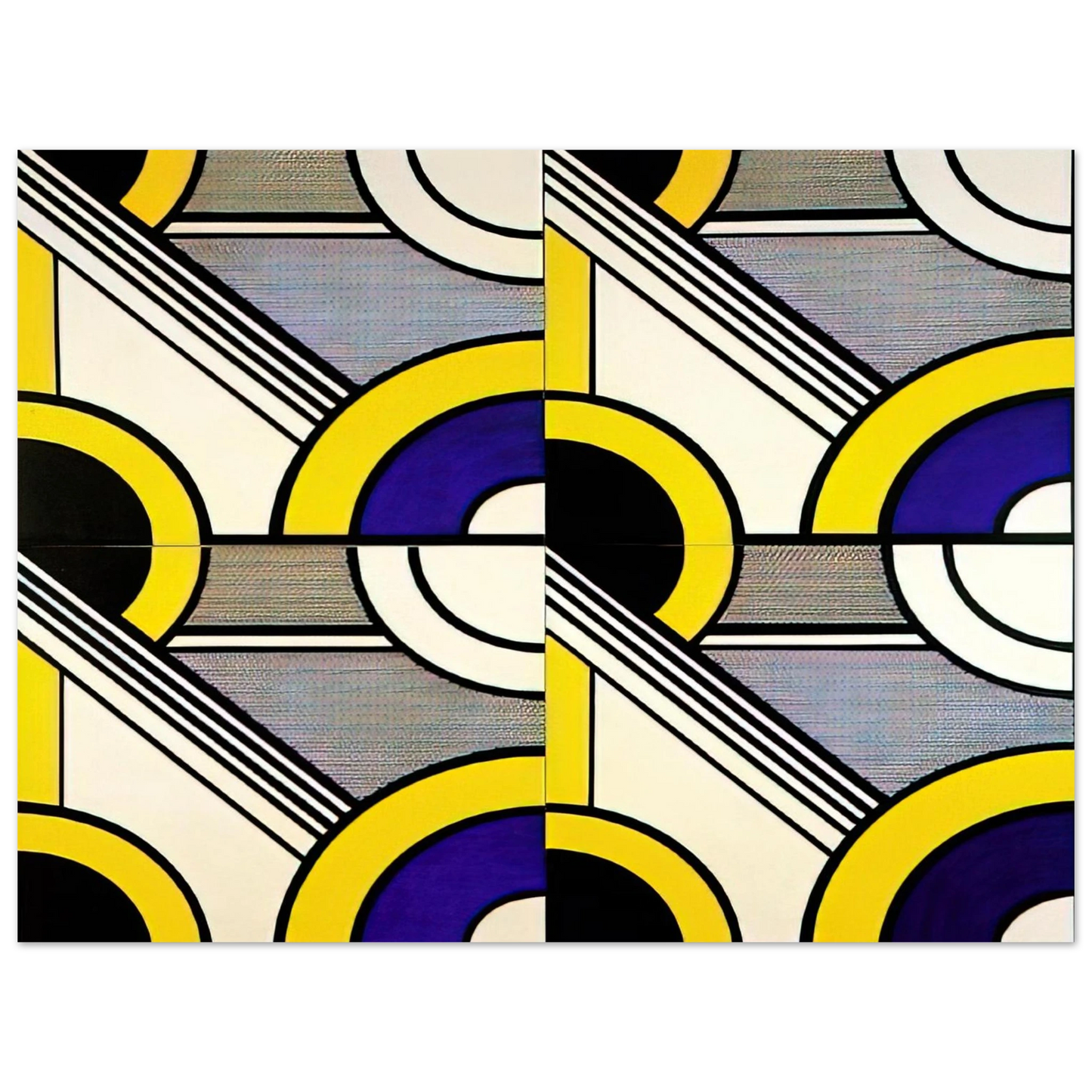 Roy Lichtenstein - MODULAR PAINTING WITH FOUR PANELS 1 1969 Fine Art Poster - Default Title
