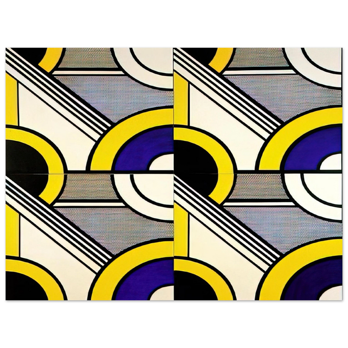 Roy Lichtenstein - MODULAR PAINTING WITH FOUR PANELS 1 1969 75x100 cm / 30x40inches Fine Art Poster