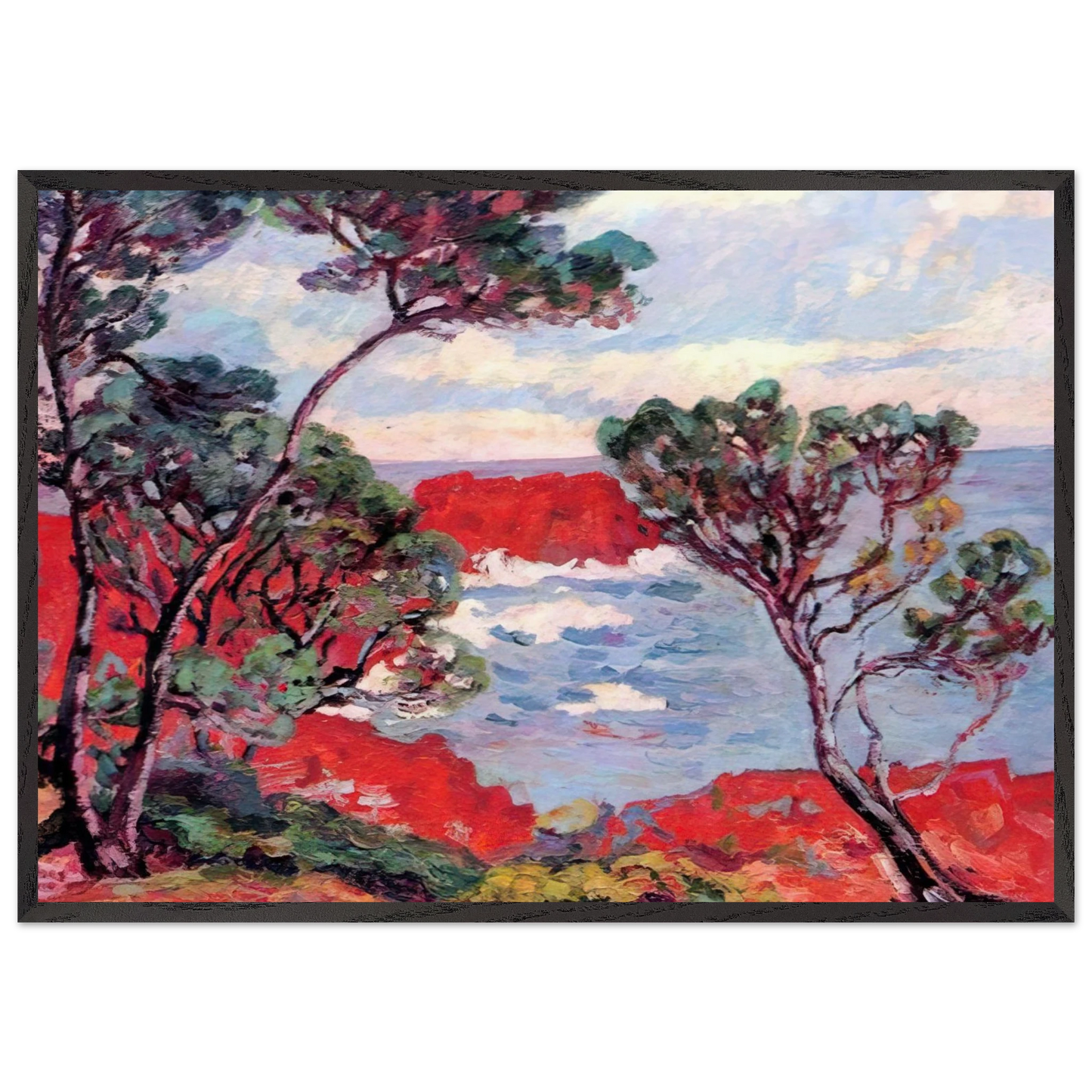 Les rochers rouges - 1894 - Armand Guillaumin Framed Art Print – Black Wooden Frame - Default Title - -Framed Art Print