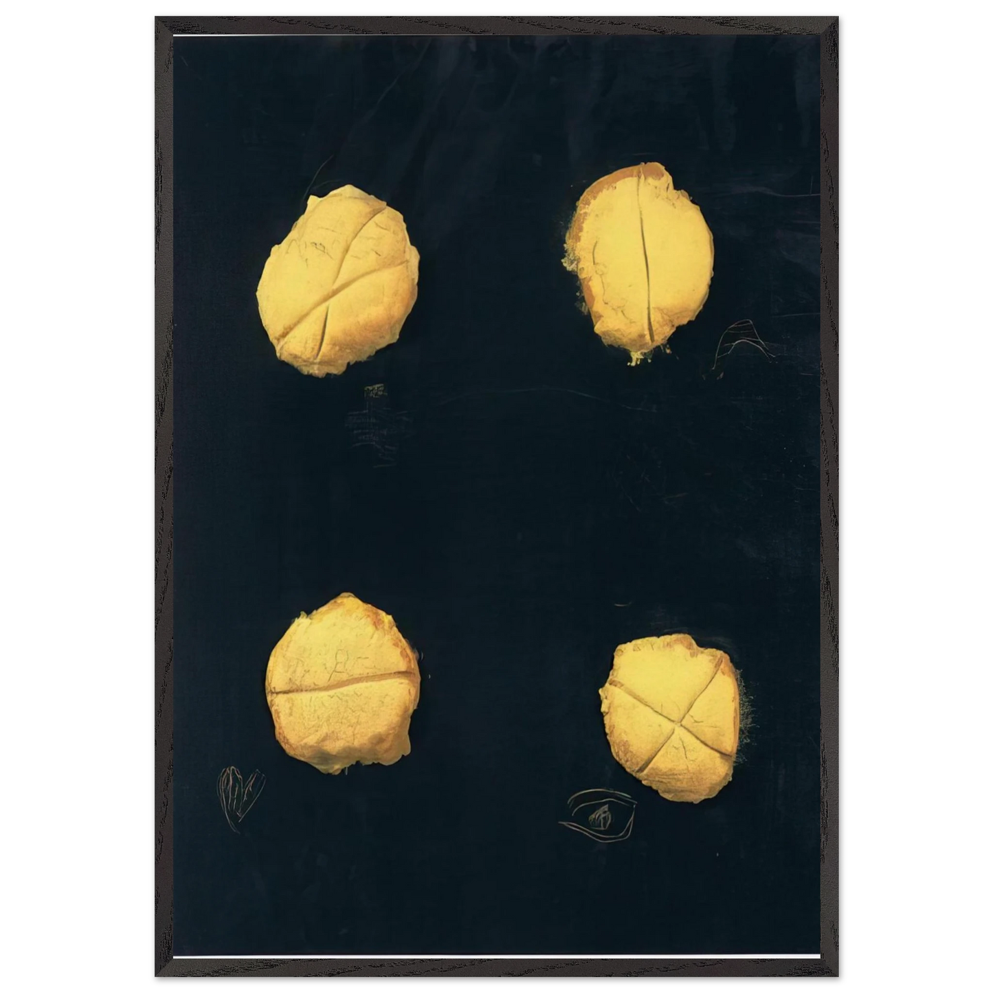 FOUR 1992 - Antoni Tapies 70x100 cm / 28x40 inches Framed Art Print – Black Wooden Frame