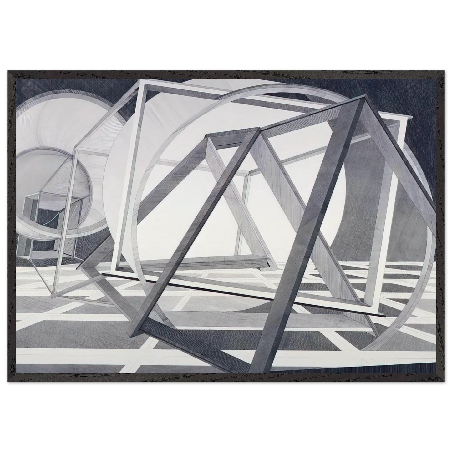 Straits of Malacca - Al Held Framed Art Print – Black Wooden Frame - Default Title - -Framed Art Print