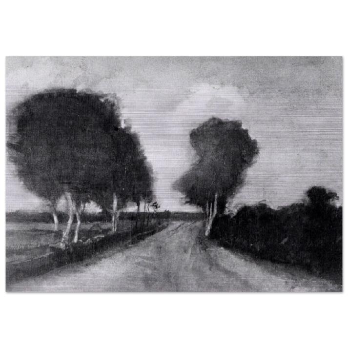 Country Lane with Trees - Vincent van Gogh Brushed Aluminum Print - 70x100 cm / 28x40 inches | Vincent van Gogh Aluminum Print | Vincent van Gogh Prints