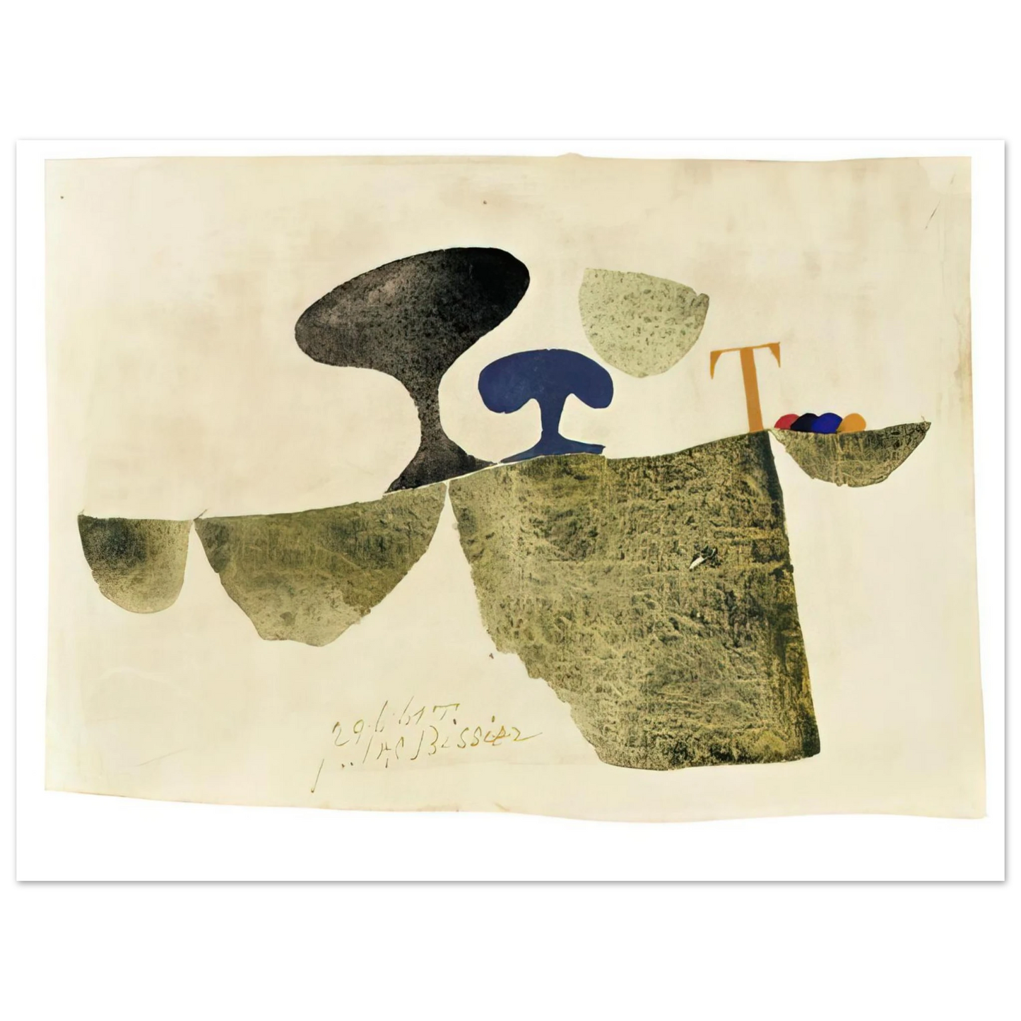 Julius Bissier - 29.6.61 T - 1961 Fine Art Poster - Default Title