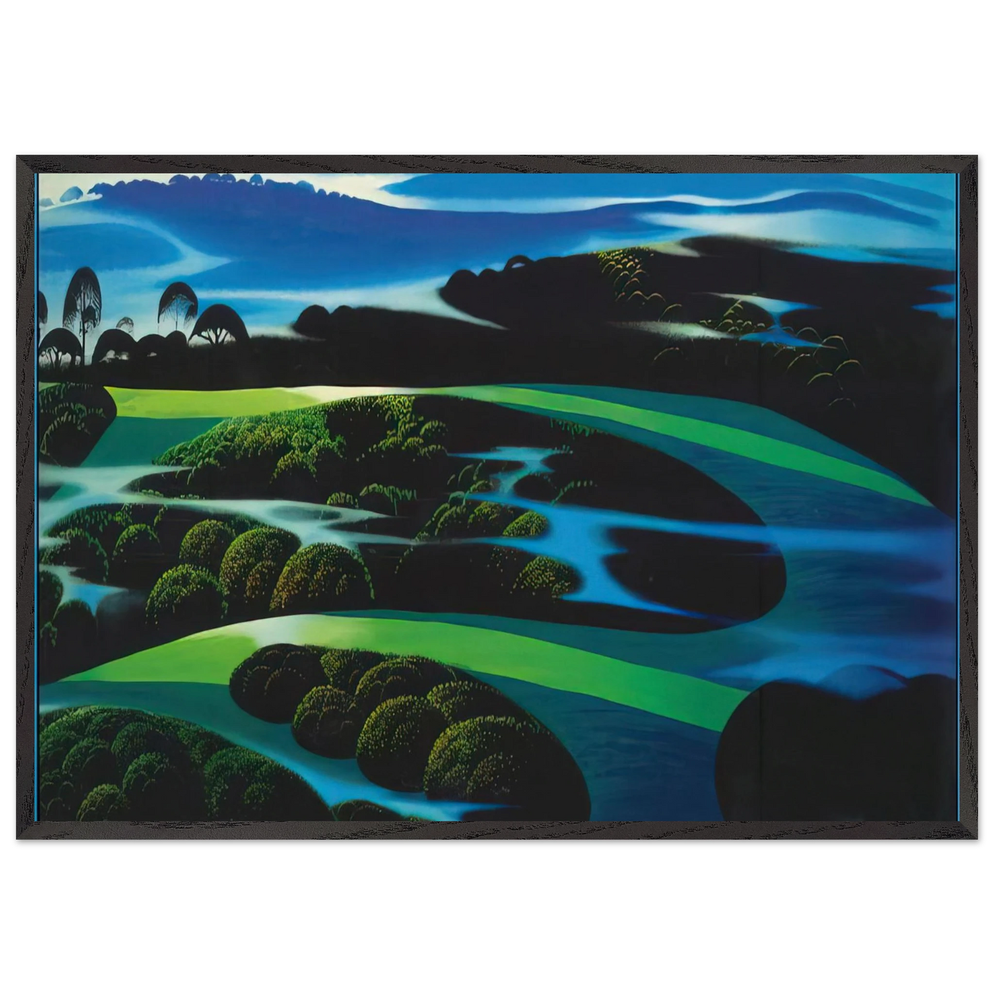 Summers Twilight - Eyvind Earle Framed Art Print – Black Wooden Frame - Default Title - -Framed Art Print