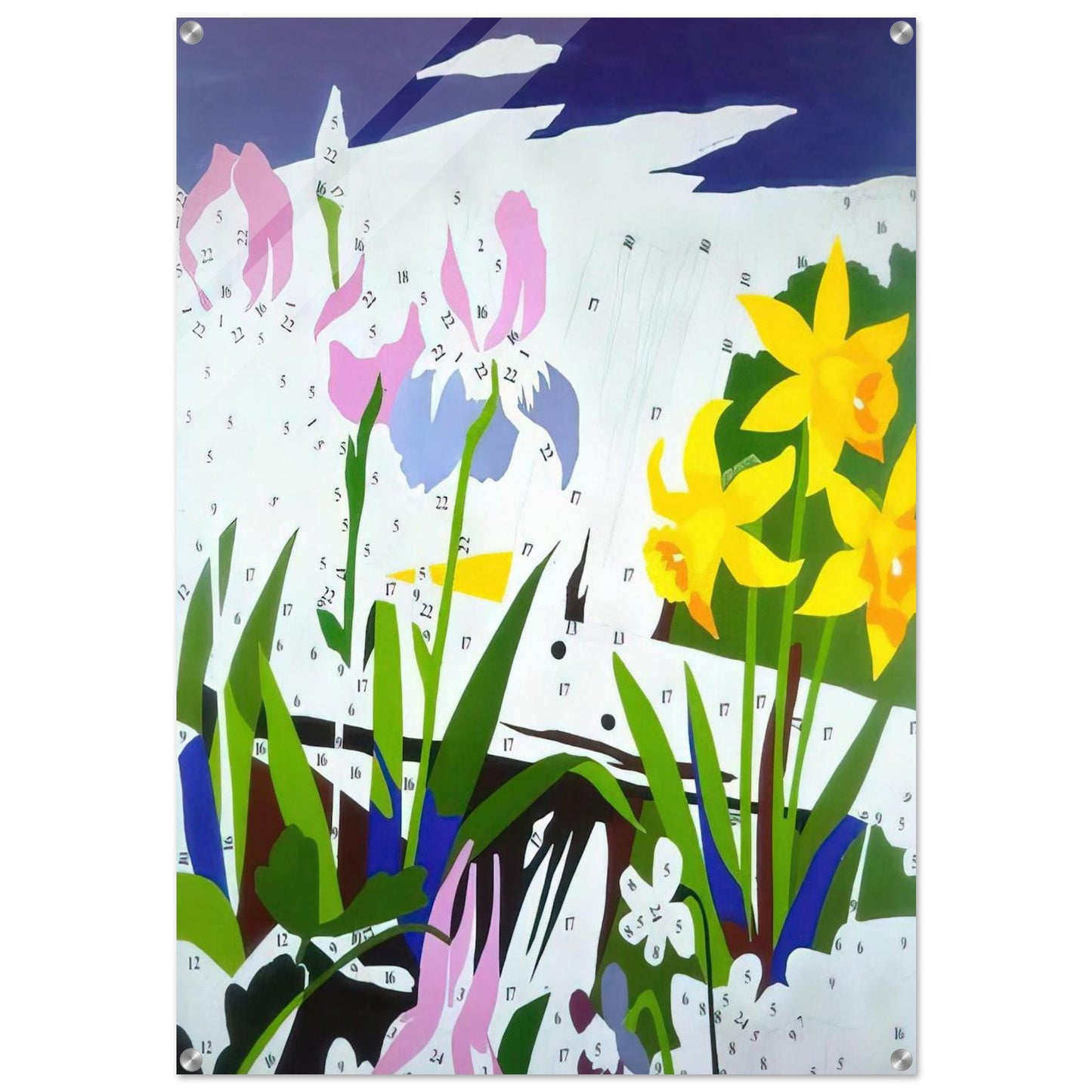 Do It Yourself Flowers - Andy Warhol Acrylic Print - 70x100 cm / 28x40″ inches