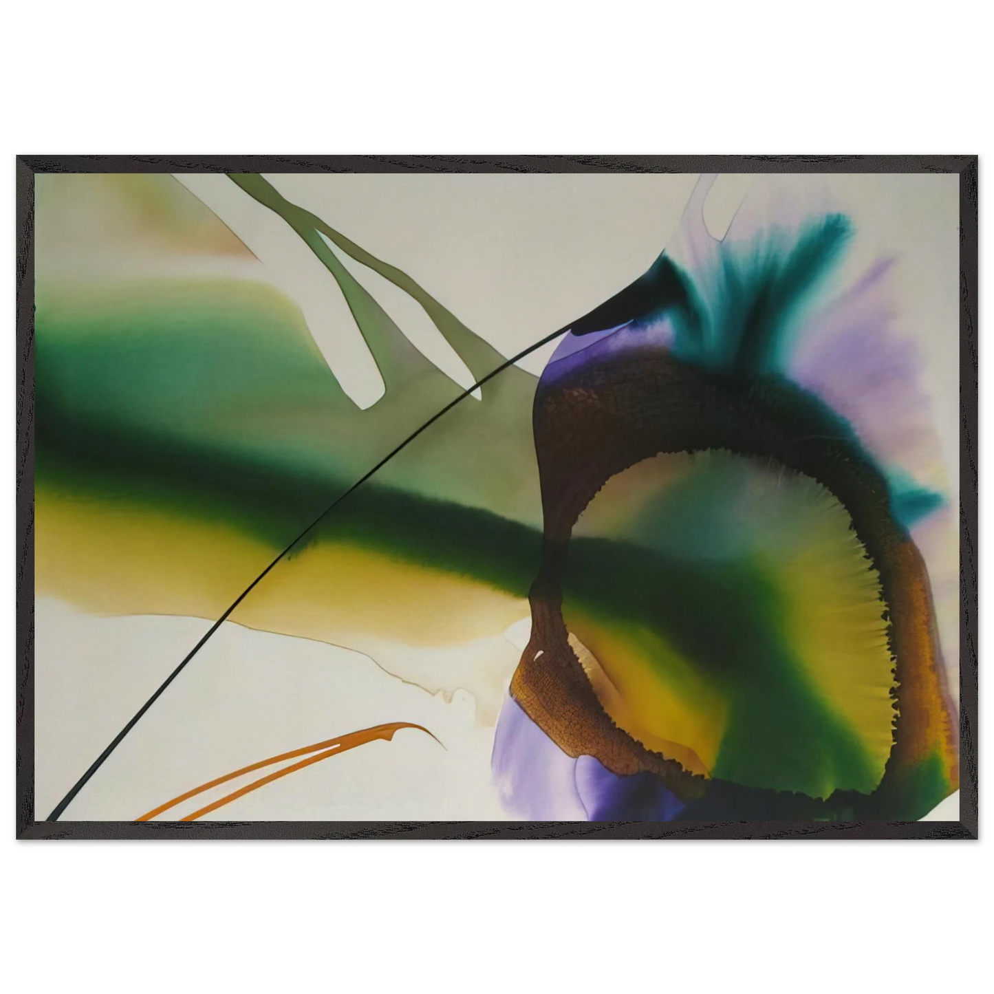 Phenomena Amber Sight - Paul Jenkins 70x100 cm / 28x40 inches Framed Art Print – Black Wooden Frame