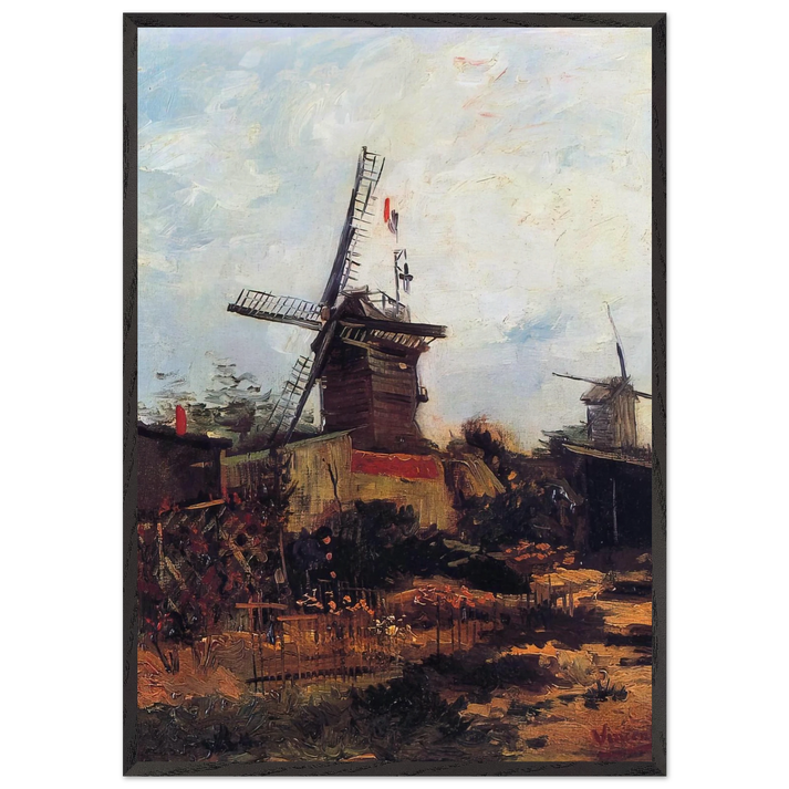 The Mill of Blute End - Vincent van Gogh 70x100 cm / 28x40 inches Framed Art Print – Black Wooden Frame