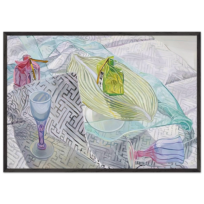 DISHES FROM JAPAN 2003 - Janet Fish 70x100 cm / 28x40 inches Framed Art Print – Black Wooden Frame