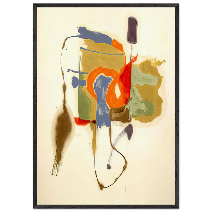 Blue Form in a Scene - 1961 - Helen Frankenthaler 70x100 cm / 28x40 inches Framed Art Print – Black Wooden Frame