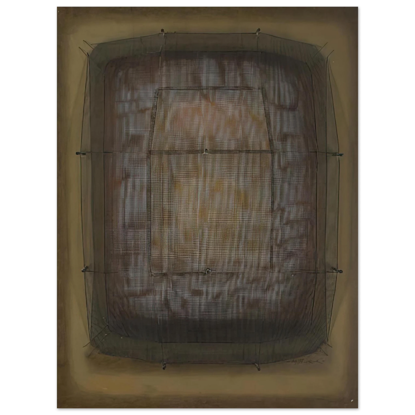 Manuel Rivera - Espejo dorado - Art Informel Fine Art Poster - Default Title