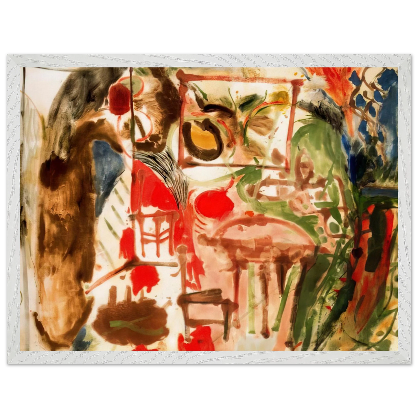 Helen Frankenthaler - Interior - 1957 Wall art - A3 (29.7 x 42 cm) - Premium Wooden Framed Poster With Fine Art Paper - White frame