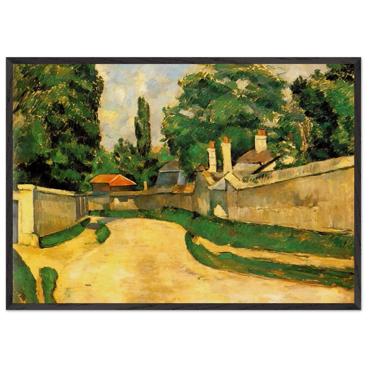 Houses Along a Road - Paul Cezanne 70x100 cm / 28x40 inches Framed Art Print – Black Wooden Frame