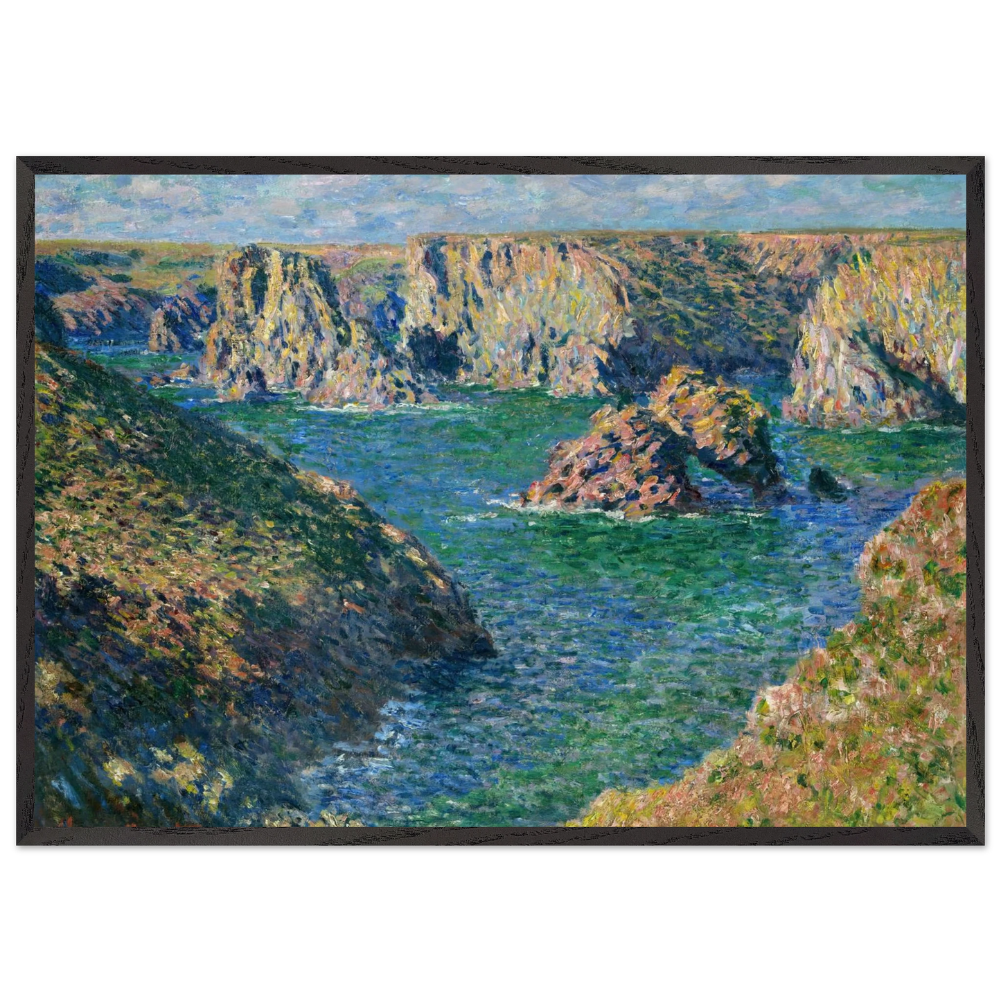 Port Donnant Belle Ile - claude monet Framed Art Print – Black Wooden Frame - Default Title - -Framed Art Print