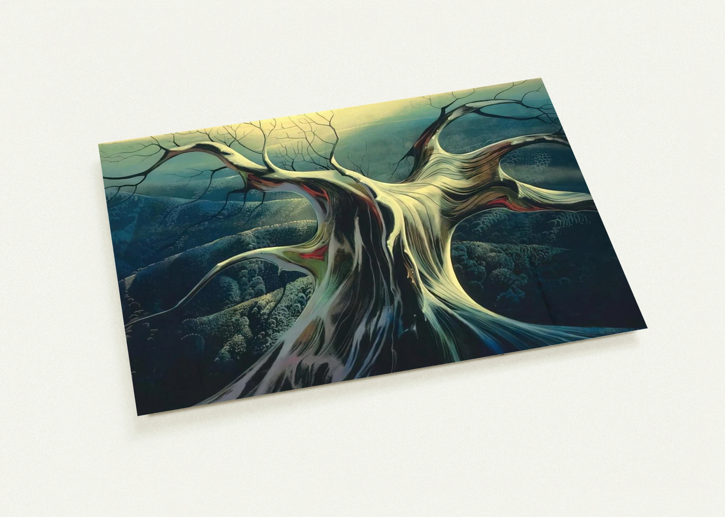 Moonlit Tree Trunk By Eyvind Earle Pack of 10 Post Cards | Eyvind Earle Post Cards | A6 (10.5 x 14.8 cm) - 4.1 x 5.8 inches