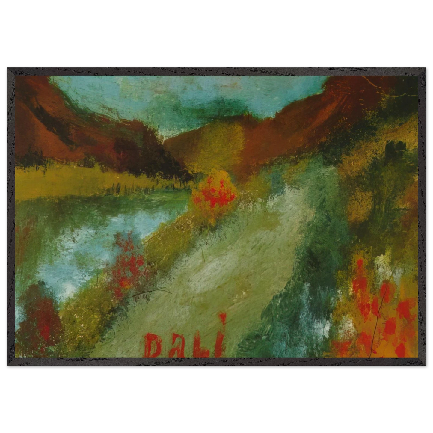 LANDSCAPE 2 N2 - Salvador Dali Framed Art Print – Black Wooden Frame - Default Title - -Framed Art Print