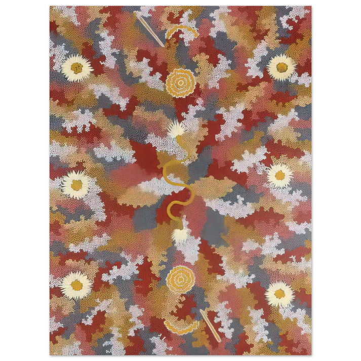 Clifford Possum Tjapaltjarri - Men's Corroborie - 1990 75x100 cm / 30x40inches Fine Art Poster