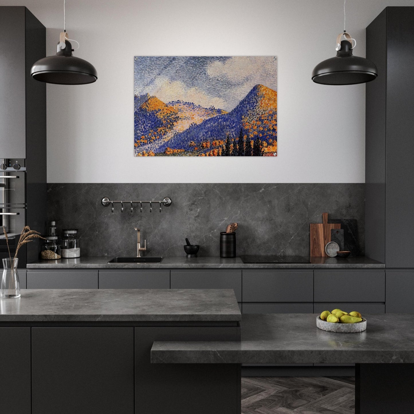 Landscape, the Little Maresque Mountains - Henri-Edmond Cross Acrylic Print - 70x100 cm / 28x40″ inches