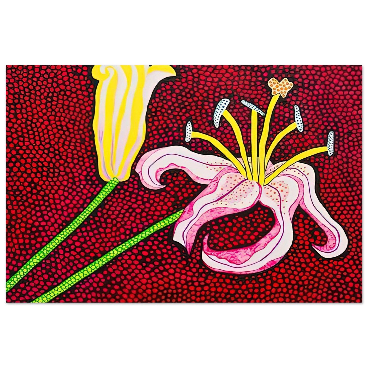 Yayoi Kusama - READY TO BLOSSOM IN THE MORNING 1989 Fine Art Poster - 75x100 cm / 30x40 inches