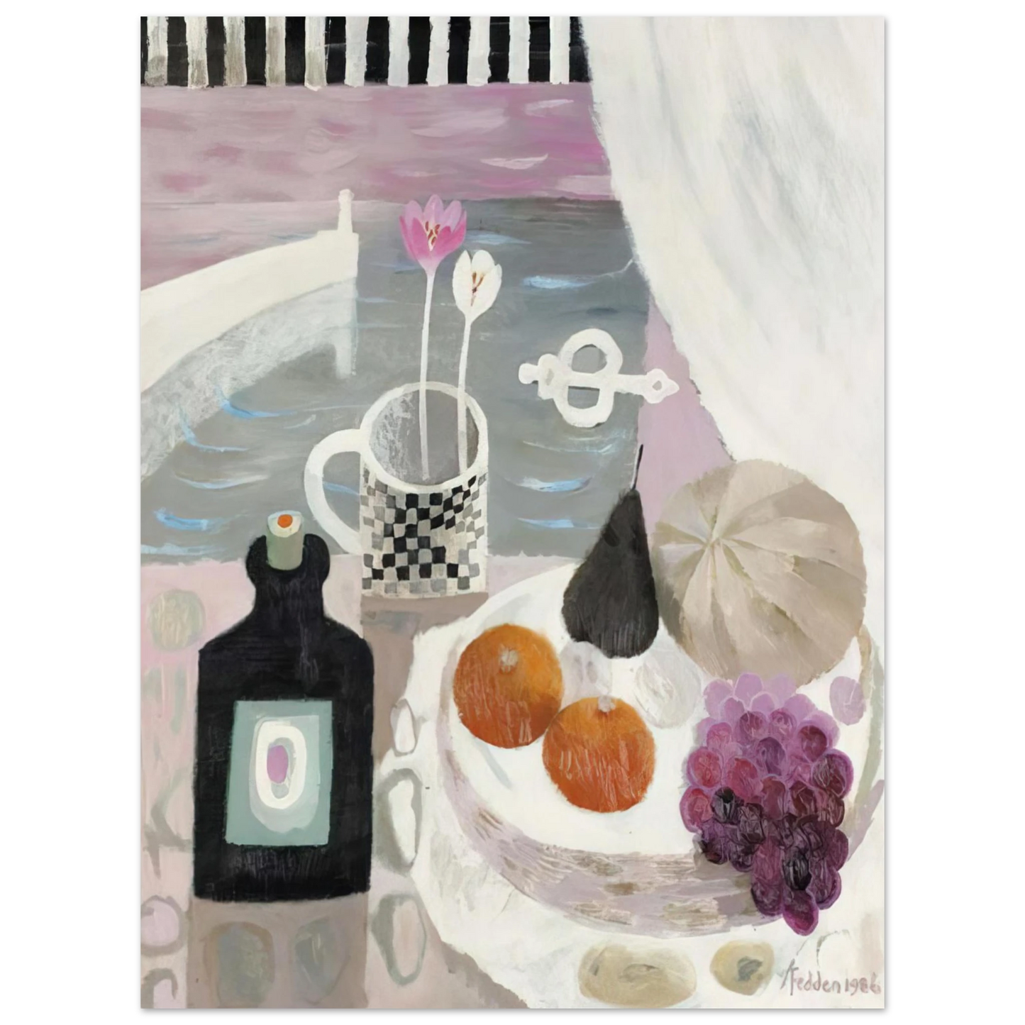 Mary Fedden - The Checked Mug - 1986 Fine Art Poster - Default Title