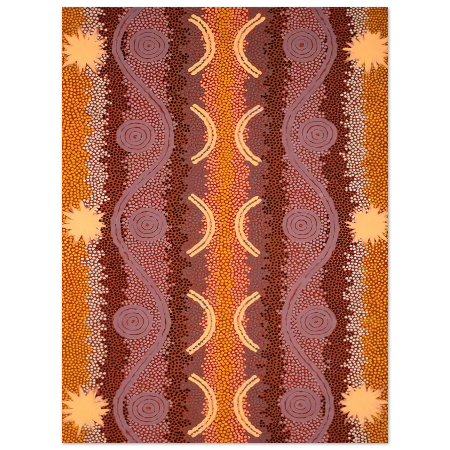 Clifford Possum Tjapaltjarri - Possum and Rock Wallaby Dreaming at Mount Allan - 1996 Fine Art Poster - Default Title