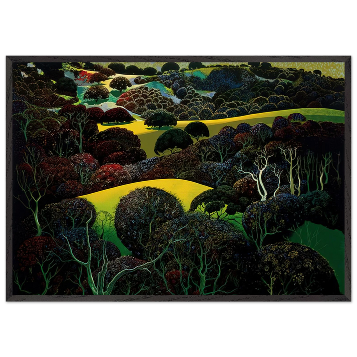 Santa Ynez Memories - Eyvind Earle 70x100 cm / 28x40 inches Framed Art Print – Black Wooden Frame