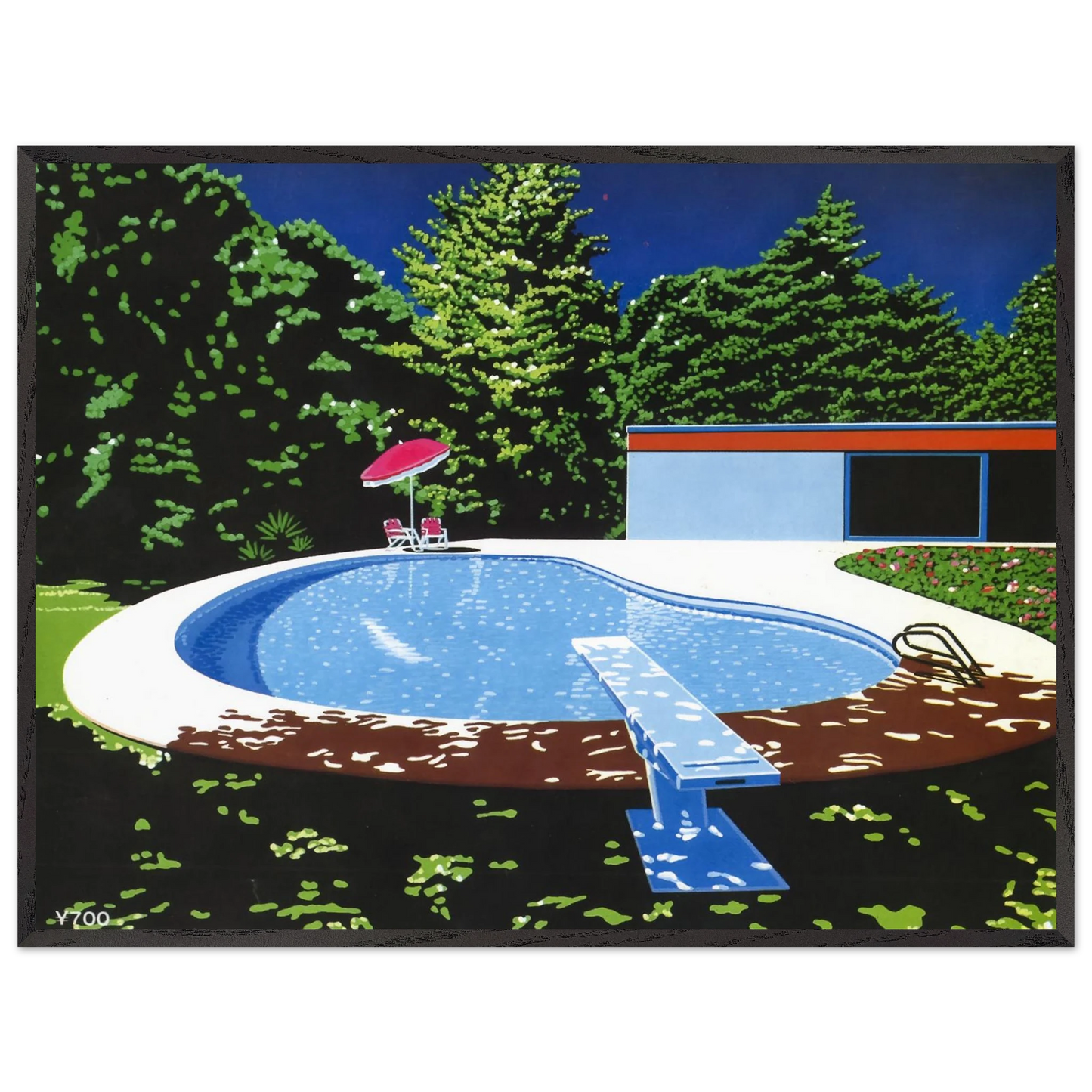 Hiroshi Nagai - NIAGARA 07SH 944 Wall Art - 30x40 cm / 12x16 inches - Premium Wooden Framed Poster With Fine Art Paper - Wood frame