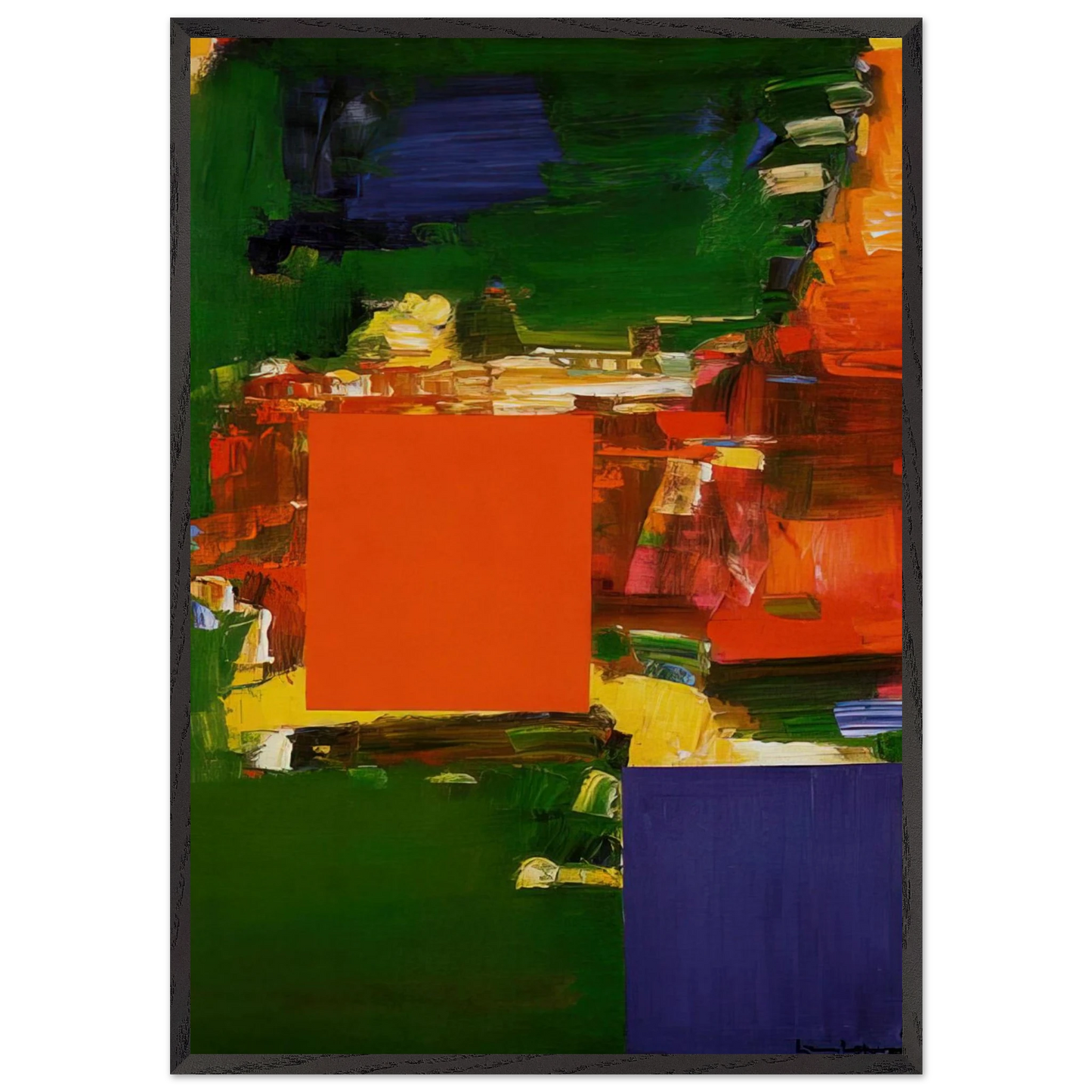 Olive Grove N1 - Hans Hofmann 70x100 cm / 28x40 inches Framed Art Print – Black Wooden Frame