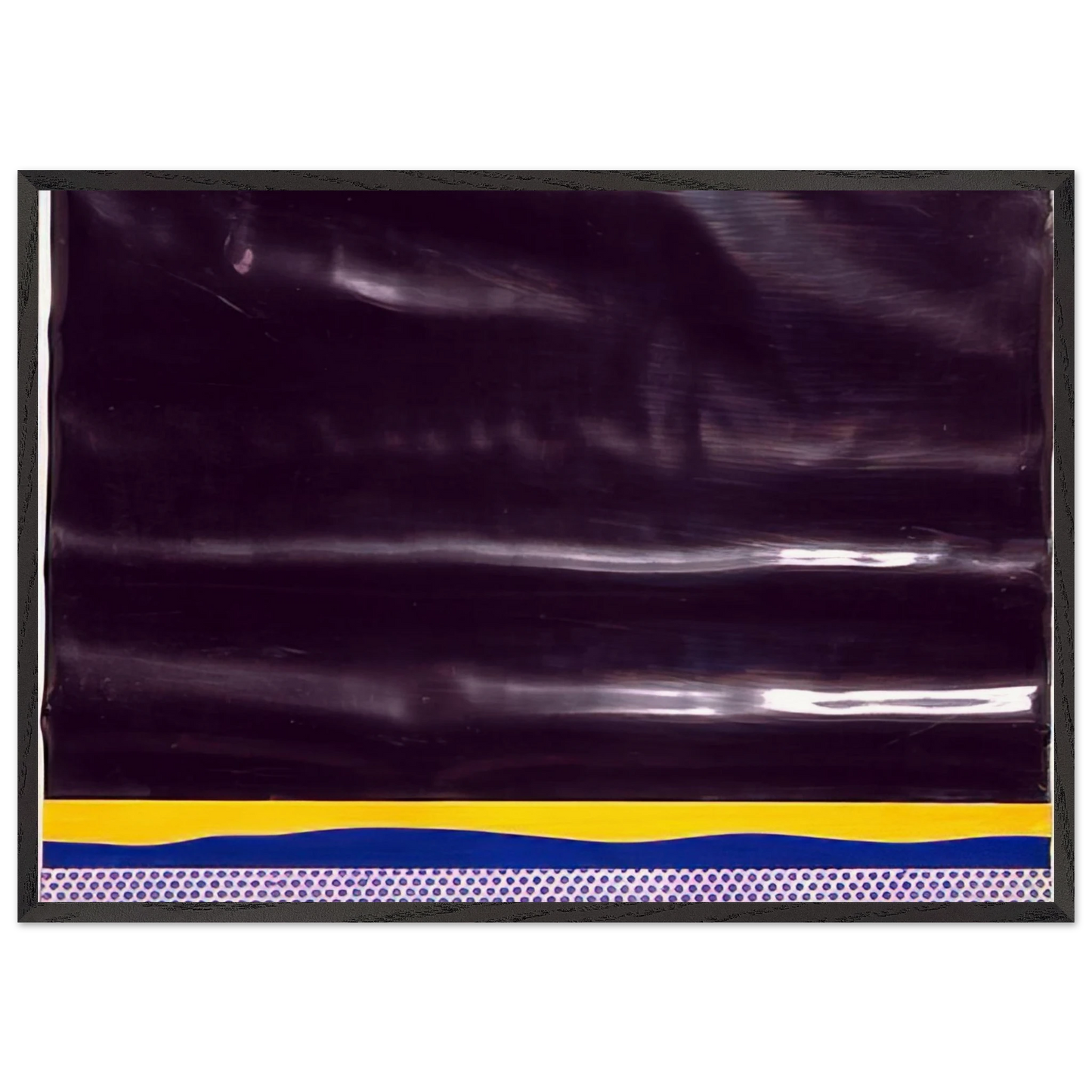 YELLOW LANDSCAPE 1965 - Roy Lichtenstein 70x100 cm / 28x40 inches Framed Art Print – Black Wooden Frame