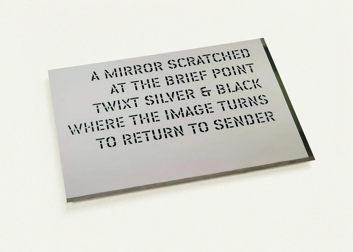 A Mirror Scratched... - 2004 By Lawrence Weiner Pack of 10 Post Cards | Lawrence Weiner Post Cards | A6 (10.5 x 14.8 cm) - 4.1 x 5.8 inches