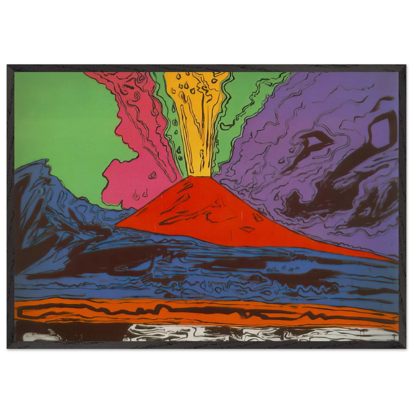 Vesuvius - Andy Warhol Framed Art Print – Black Wooden Frame - Default Title - -Framed Art Print