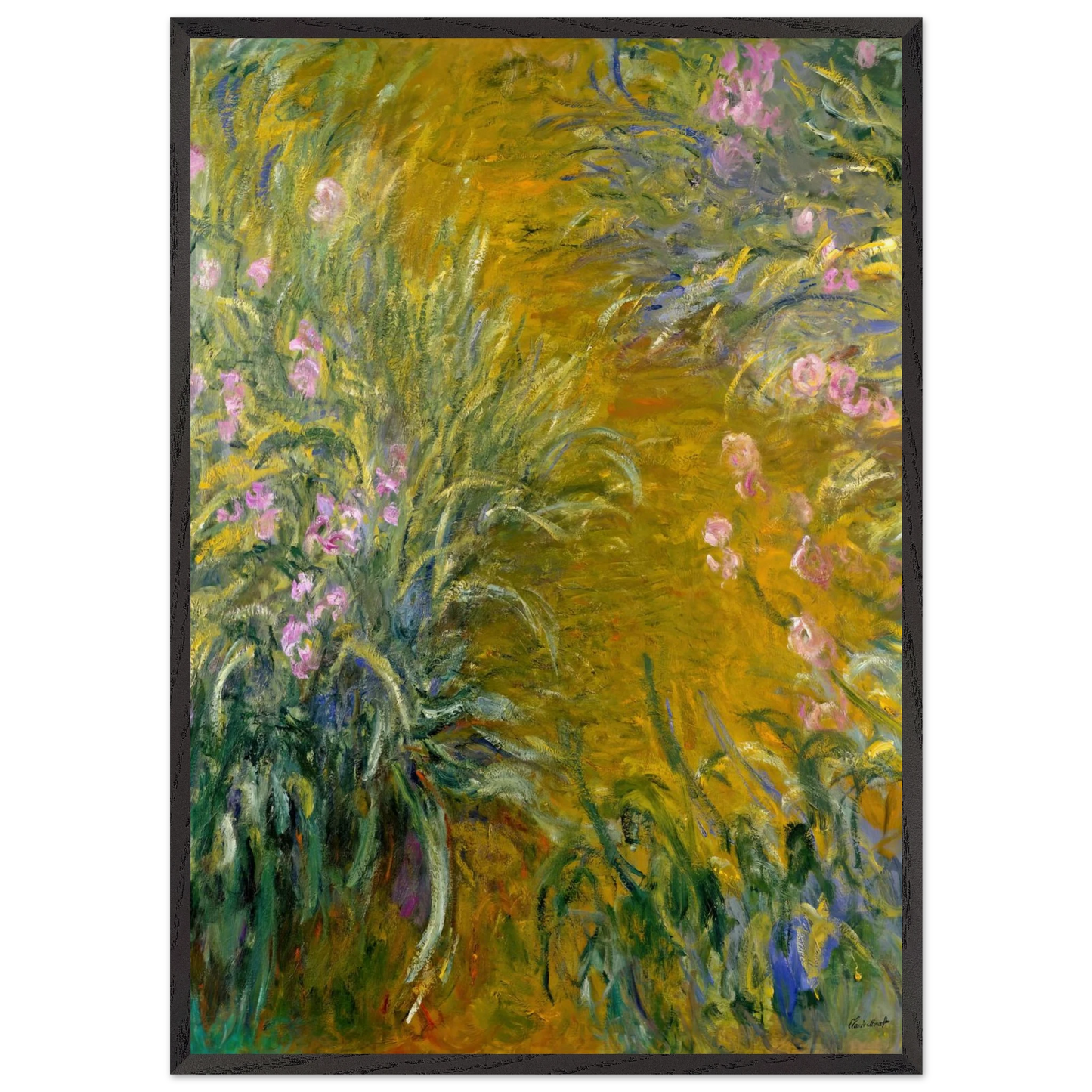 Path through the Irises 01 - claude monet Framed Art Print – Black Wooden Frame - Default Title - -Framed Art Print