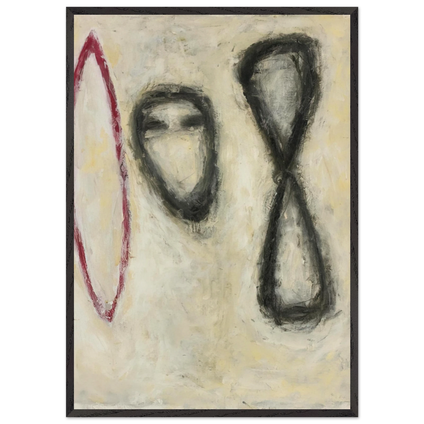 TRIPLE FORM 1982 - Susan Rothenberg Framed Art Print – Black Wooden Frame - Default Title - -Framed Art Print