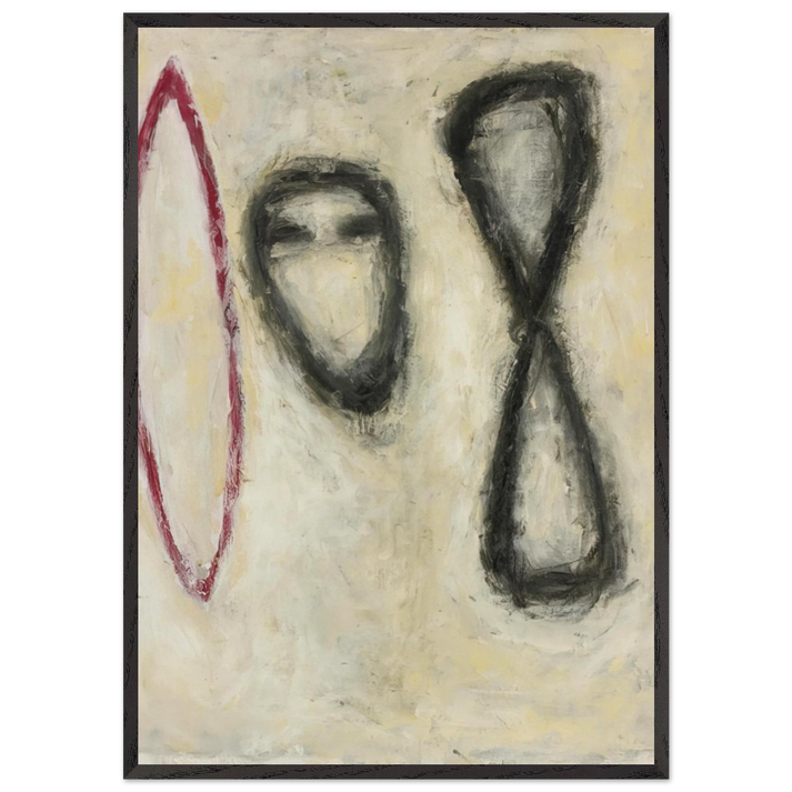 TRIPLE FORM 1982 - Susan Rothenberg 70x100 cm / 28x40 inches Framed Art Print – Black Wooden Frame