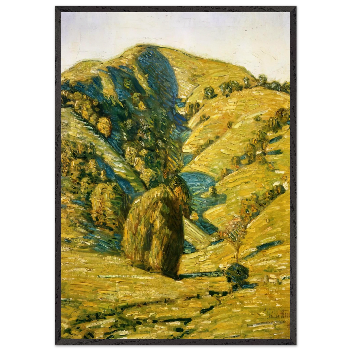 Hill of the Sun San Anselmo California - Childe Hassam 70x100 cm / 28x40 inches Framed Art Print – Black Wooden Frame