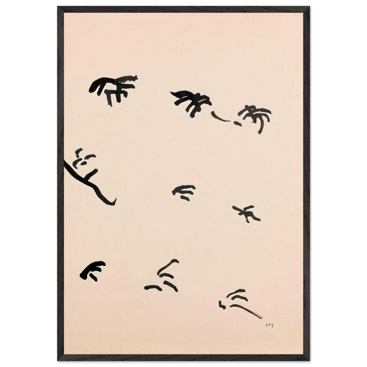 Mouvement - 1950 - Henri Michaux 70x100 cm / 28x40 inches Framed Art Print – Black Wooden Frame
