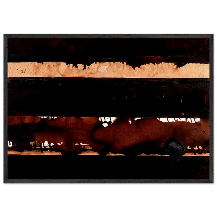 B-Walnut Stain - 2004 - Pierre Soulages 70x100 cm / 28x40 inches Framed Art Print – Black Wooden Frame