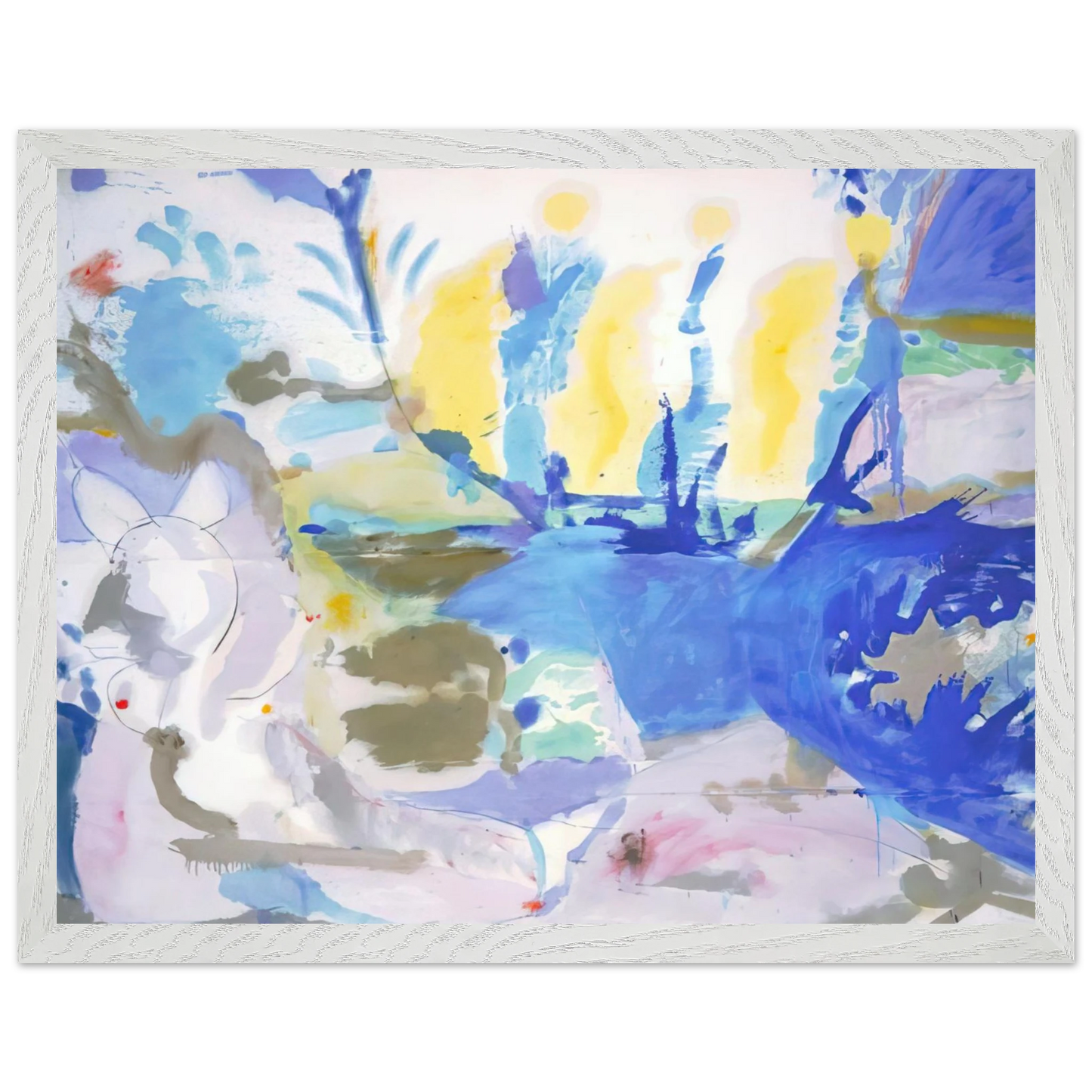 Helen Frankenthaler - Basque Beach - 1958 Wall art - A3 (29.7 x 42 cm) - Premium Wooden Framed Poster With Fine Art Paper - White frame