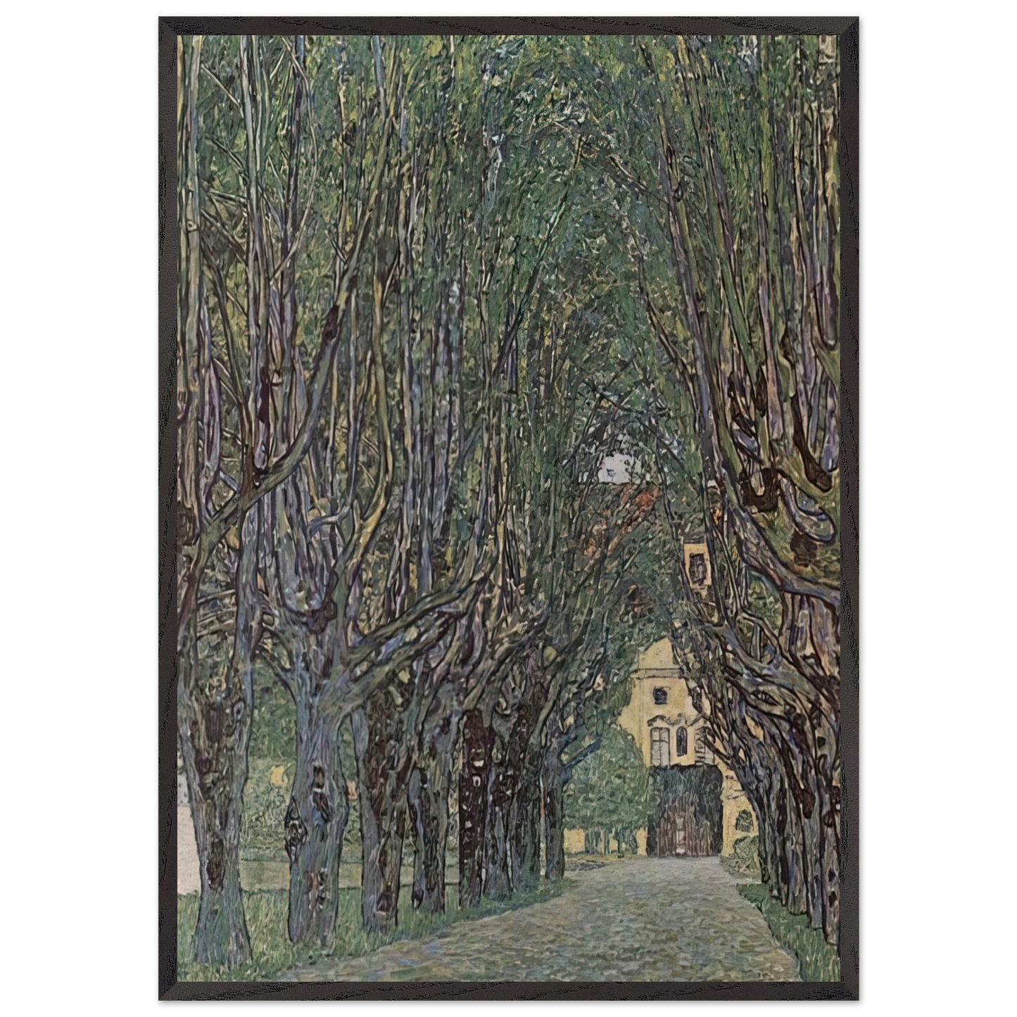 AVENUE OF SCHLOSS KAMMER PARK - Gustav Klimt 70x100 cm / 28x40 inches Framed Art Print – Black Wooden Frame
