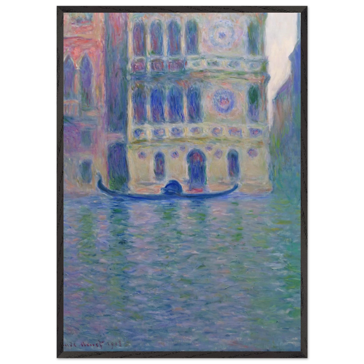 Palazzo Dario 4 - claude monet 70x100 cm / 28x40 inches Framed Art Print – Black Wooden Frame