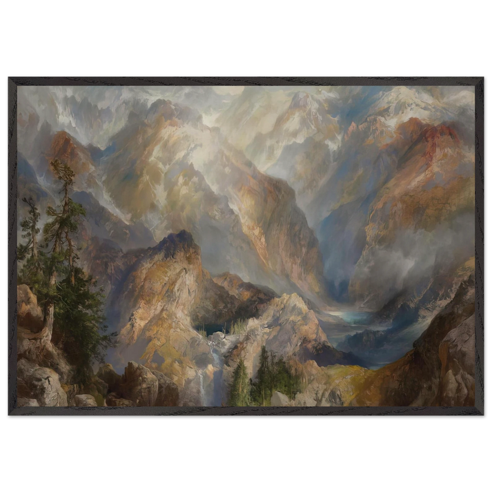 Morning in the Sierras - Thomas Moran 70x100 cm / 28x40 inches Framed Art Print – Black Wooden Frame