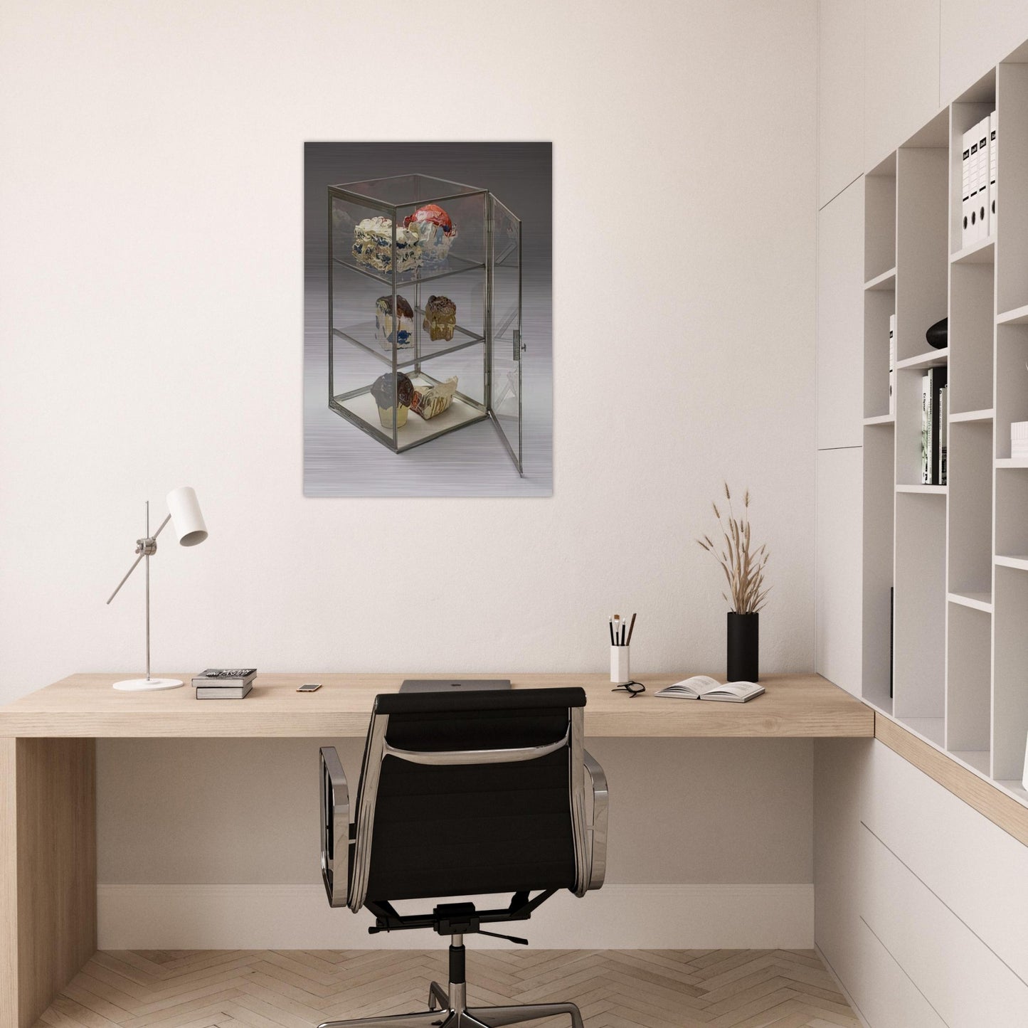 PASTRY CASE 1961 - Claes Oldenburg Brushed Aluminum Print - 70x100 cm / 28x40 inches | Claes Oldenburg Aluminum Print | Claes Oldenburg Prints