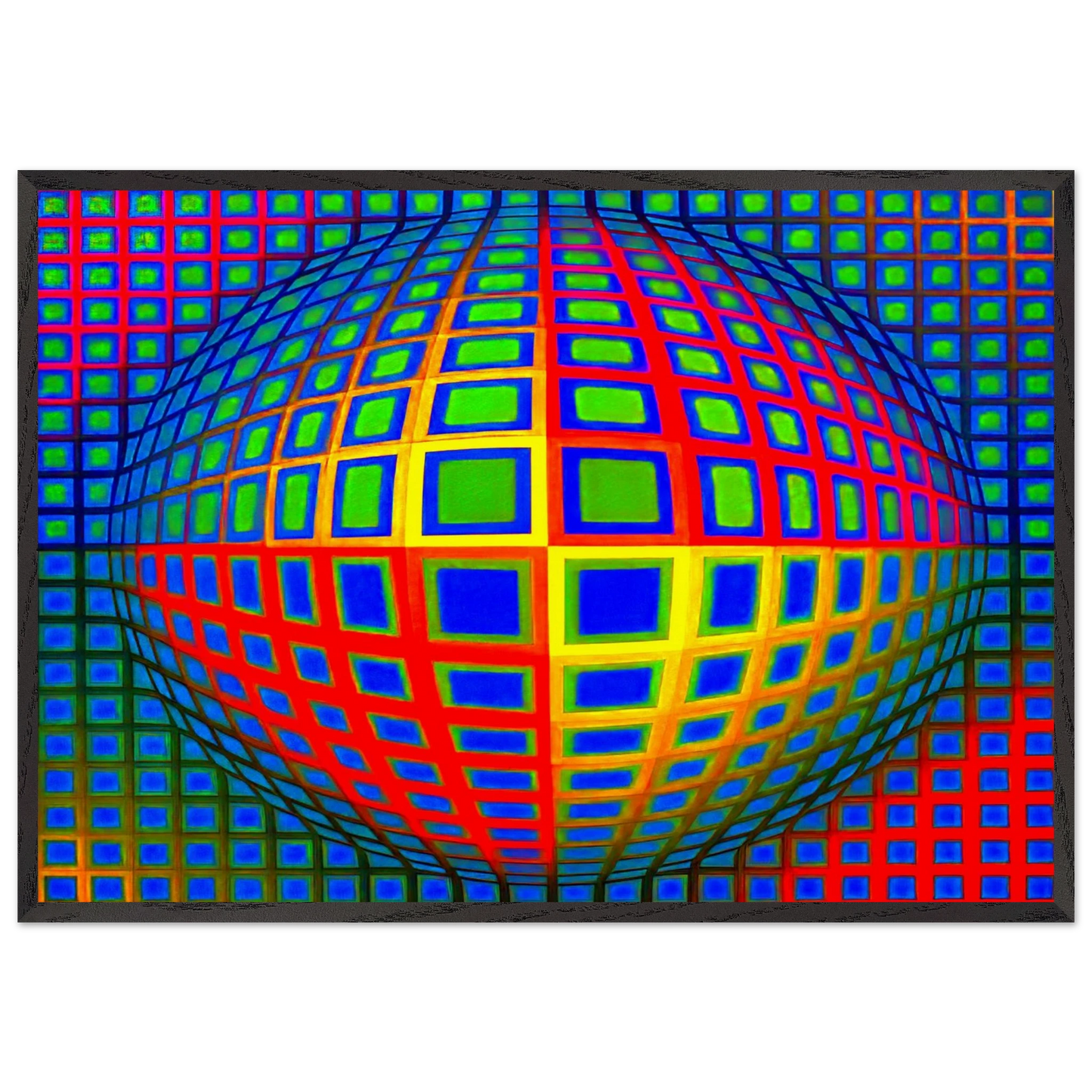 Vega-Nor - 1969 - Victor Vasarely Framed Art Print – Black Wooden Frame - Default Title - -Framed Art Print