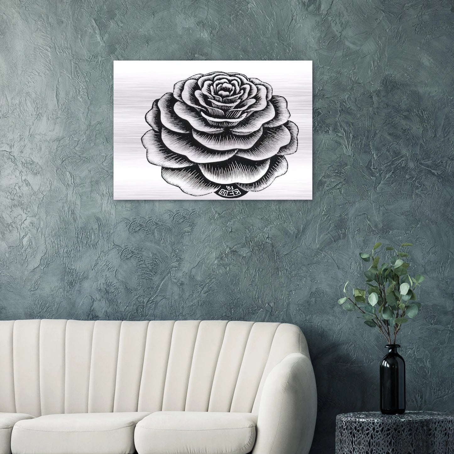 FLOWER 1 - MC Escher Brushed Aluminum Print - 70x100 cm / 28x40 inches | MC Escher Aluminum Print | MC Escher Prints
