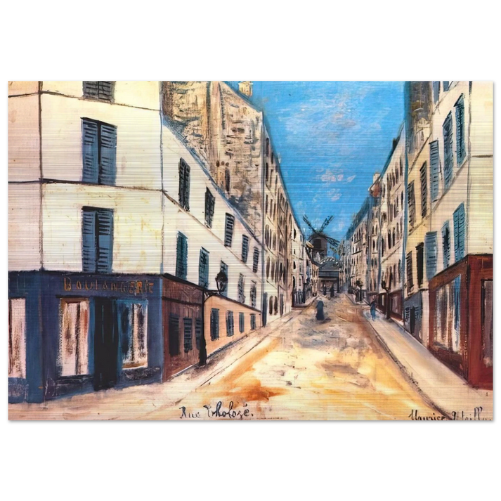 THOLOZE STREET - Maurice Utrillo Brushed Aluminum Print - 70x100 cm / 28x40 inches | Maurice Utrillo Aluminum Print | Maurice Utrillo Prints
