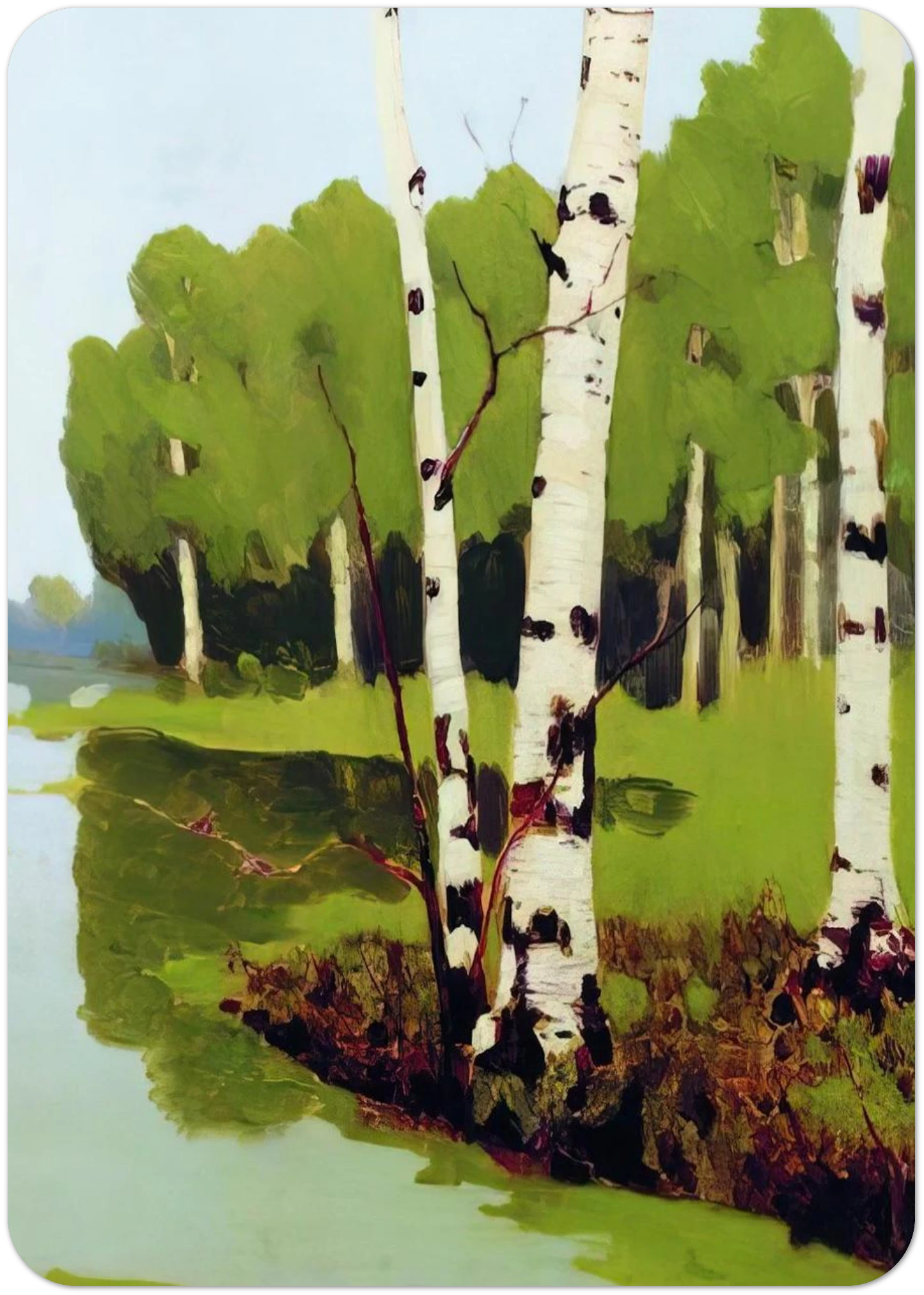 Birches By Arkhyp Kuindzhi Pack of 10 Post Cards | Arkhyp Kuindzhi Post Cards | A6 (10.5 x 14.8 cm) - 4.1 x 5.8 inches