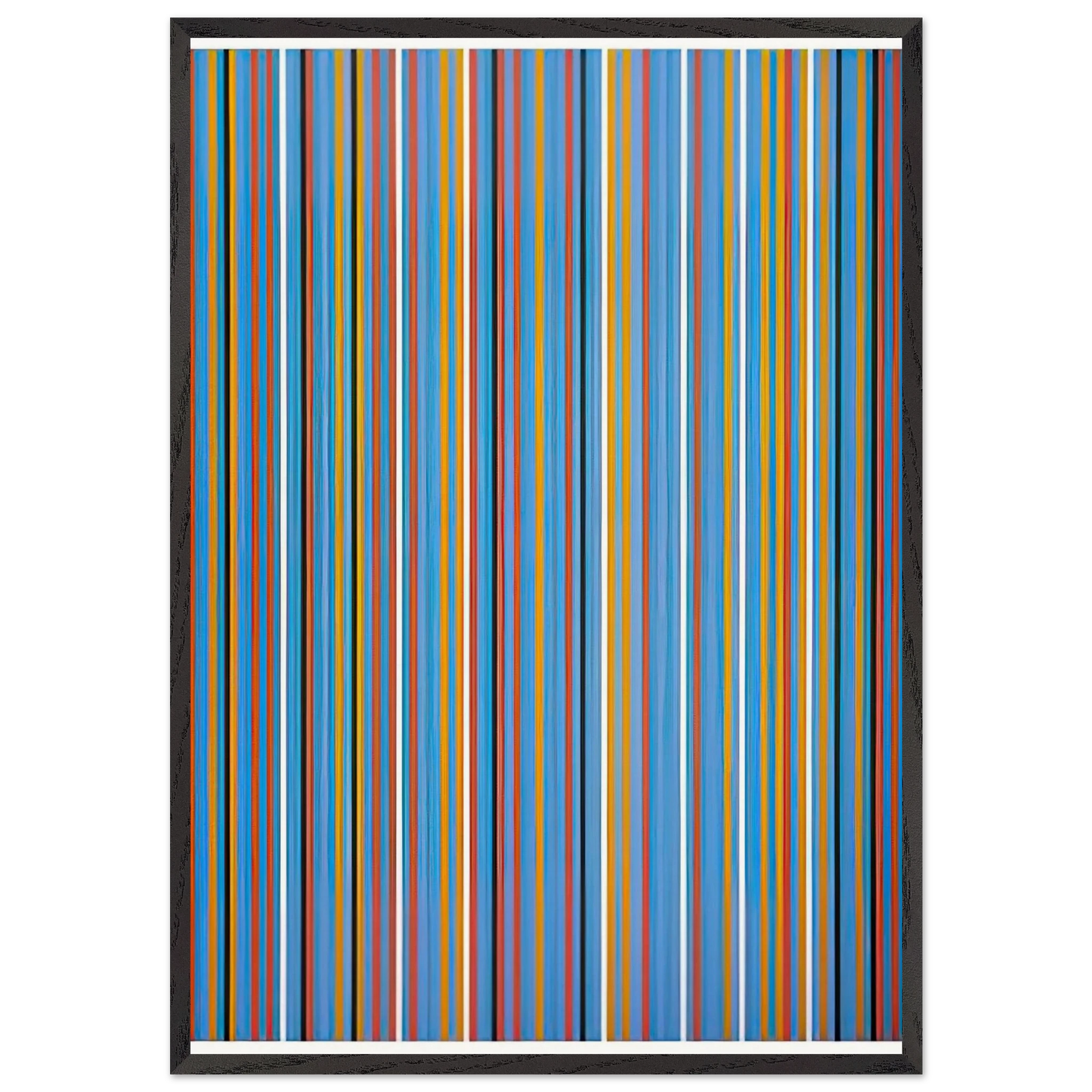 BIG BLUE 1982 - Bridget Riley Framed Art Print – Black Wooden Frame - Default Title - -Framed Art Print