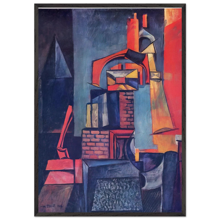 Towers - Max Ernst 70x100 cm / 28x40 inches Framed Art Print – Black Wooden Frame
